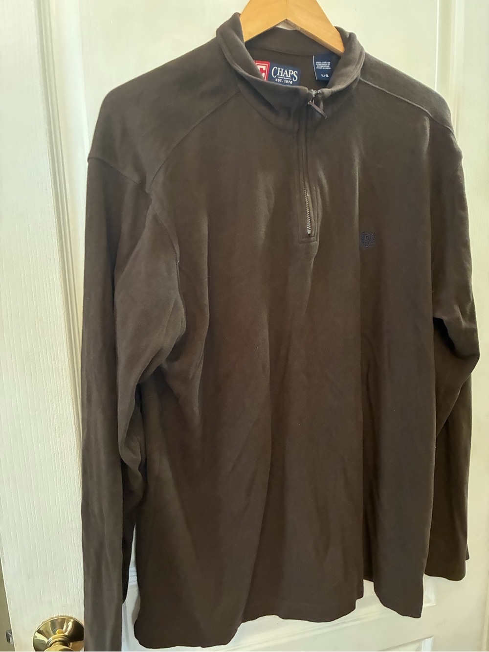 Chaps Brown Quarter-Zip Pullover Shirt